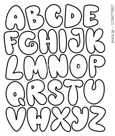 Set with English alphabet. Vector capital letters alphabet for children education. Set with English alphabet. Vector capital letters alphabet for children education. 129677667