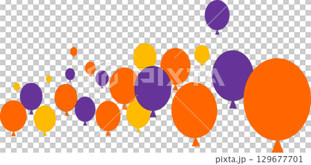 Colorful balloon illustration, balloon background, three-color scheme, for bottom placement 129677701