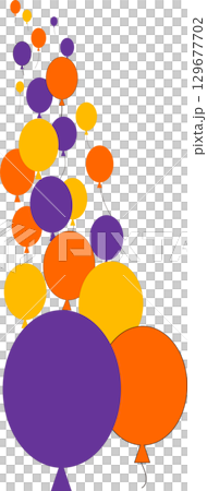 カラフルな風船のイラスト・風船の背景・三色配色・左側配置用 129677702
