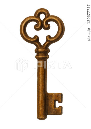 アンティーク調の鍵のイラスト素材 129677737