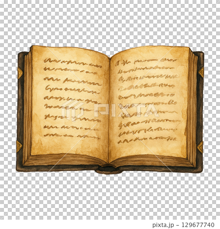 古老魔法書和咒語書的插圖 129677740