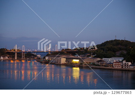 尾道港夜景 尾道港夜景 129677863