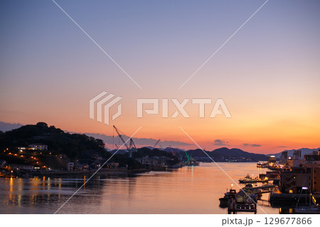 尾道港 夕暮れ 尾道港 夕暮れ 129677866