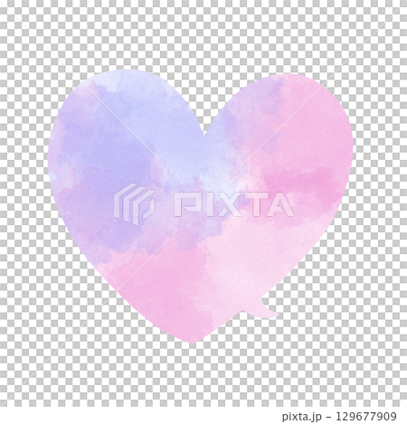 Heart watercolor speech bubble purple and pink Heart watercolor speech bubble purple and pink 129677909