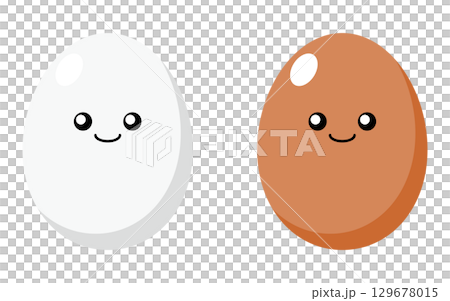 可愛的蛋插圖 129678015