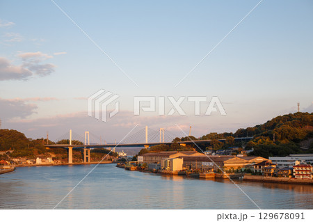 尾道港 夕暮れ 尾道港 夕暮れ 129678091