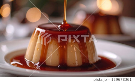おいしいデザートのプリン 129678361