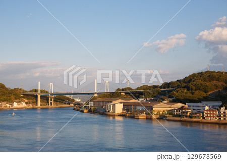 尾道港 夕暮れ 尾道港 夕暮れ 129678569