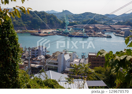 尾道港　眺望　街並み 129678570