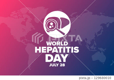 World Hepatitis Day. July 28. Holiday concept. Template for background, banner, card, poster with 129680010