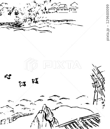 川の両岸 129680099