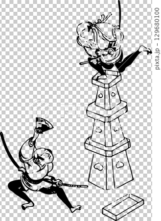 江戸の大道芸人 129680100