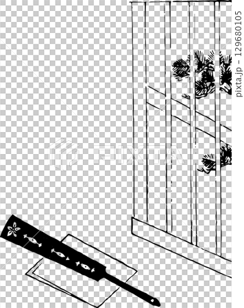 窓際に置かれた扇子と手紙 窓際に置かれた扇子と手紙 129680105