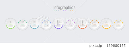 Infographic 10 options design elements for your business data. Vector Illustration. Infographic 10 options design elements for your business data. Vector Illustration. 129680155
