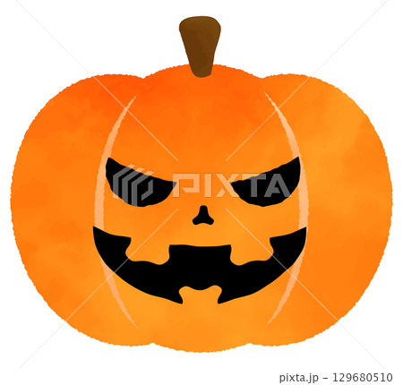 水彩で描いたハロウィンのかぼちゃ 129680510