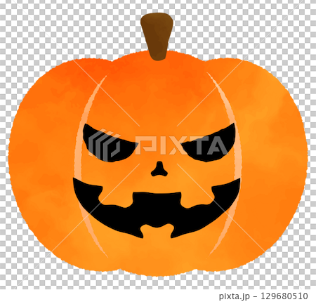 水彩で描いたハロウィンのかぼちゃ 129680510