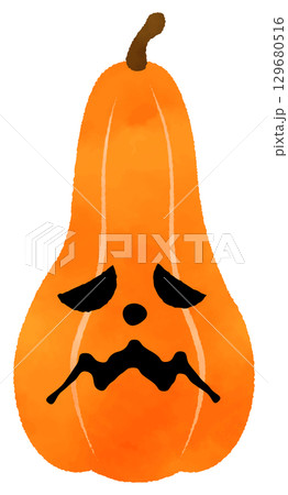 水彩で描いたハロウィンのかぼちゃ 129680516