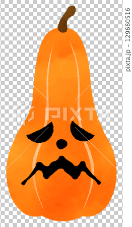 水彩で描いたハロウィンのかぼちゃ 129680516