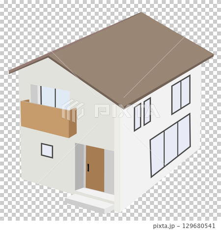 簡單的住宅立體插圖素材 129680541