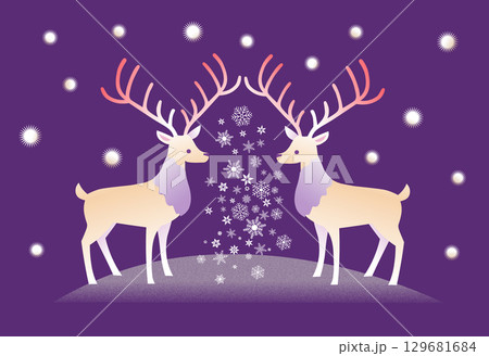 トナカイの背景イラスト トナカイの背景イラスト 129681684
