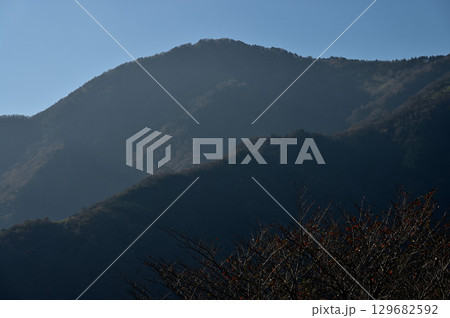 静岡県 朝霧高原より望む天子山地の大見岳 静岡県 朝霧高原より望む天子山地の大見岳 129682592