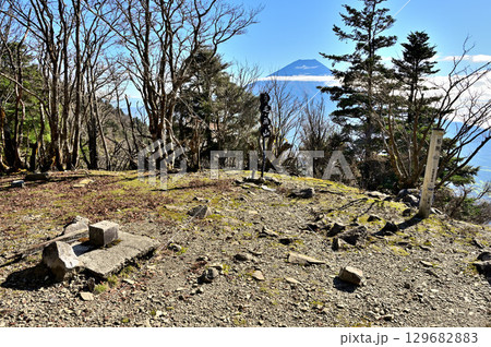 天子山地　一等三角点の毛無山山頂より眺める富士山 129682883