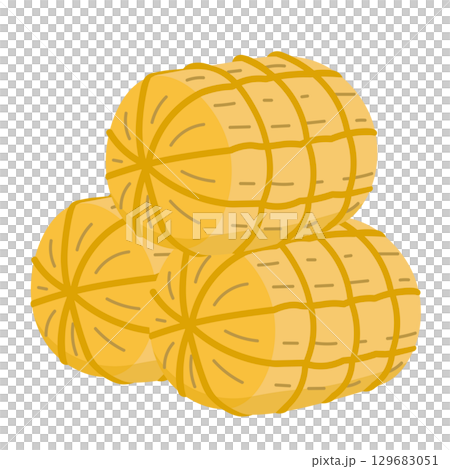 A simple illustration of three stacked rice bales A simple illustration of three stacked rice bales 129683051