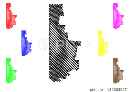 Shire of West Wimmera (Commonwealth of Australia, Victoria state, Vic) map vector illustration, scribble sketch West Wimmera map Shire of West Wimmera (Commonwealth of Australia, Victoria state, Vic) map vector illustration, scribble sketch West Wimmera map 129683987