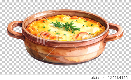 グラタンの水彩イラスト 129684133