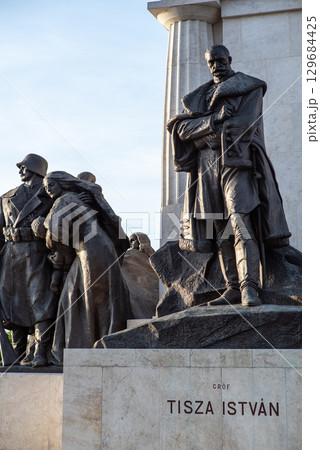 Tisza Istvan statue monument dedicated to former Prime Minister of Hungary in Budapest, Hungary Tisza Istvan statue monument dedicated to former Prime Minister of Hungary in Budapest, Hungary 129684425