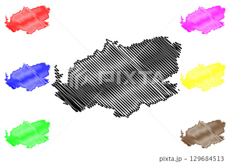 Bath and North East Somerset Non-metropolitan district (United Kingdom of Great Britain and Northern Ireland, ceremonial county Somerset or Somersetshire, England) map vector, scribble sketch map 129684513