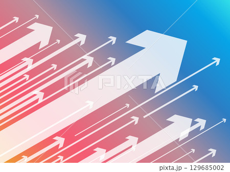 上昇するグラデーションの矢印 129685002