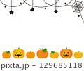 かわいいハロウィンのクモの巣フレーム 129685118