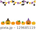かわいいハロウィンのガーランドフレーム 129685119
