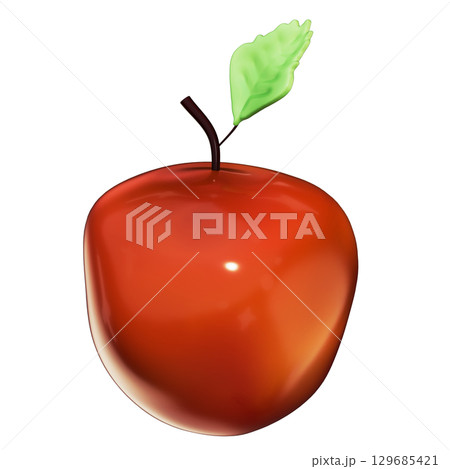Realistic 3D Nectarine Fruits Illustration with Transparent Background 129685421