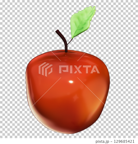 Realistic 3D Nectarine Fruits Illustration with Transparent Background 129685421