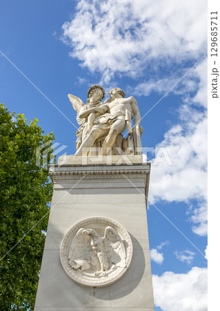 Berlin, Germany - July 01, 2018: Sculpture on the Palace Bridge in the center of Berlin Berlin, Germany - July 01, 2018: Sculpture on the Palace Bridge in the center of Berlin 129685711