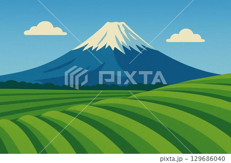 富士山　茶畑 129686040