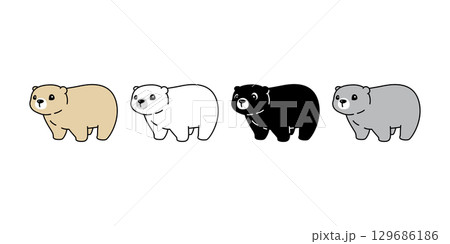 Bear vector polar bear walking icon teddy cartoon character pattern doodle logo illustration symbol design Bear vector polar bear walking icon teddy cartoon character pattern doodle logo illustration symbol design 129686186