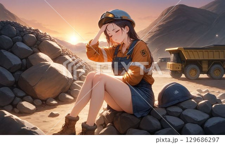 女性エンジニアの仕事風景｜リアル＆ドキュメンタリー調 129686297