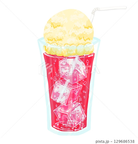 しゅわしゅわベリーソーダフロート 129686538