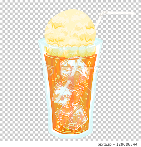 しゅわしゅわオレンジソーダフロート 129686544