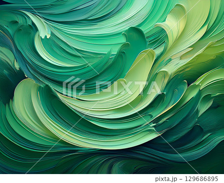 幻想的な油絵のような緑の風のイラスト 幻想的な油絵のような緑の風のイラスト 129686895