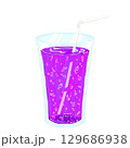 ストローの入ったグレープソーダ 129686938