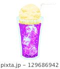 しゅわしゅわグレープソーダフロート 129686942