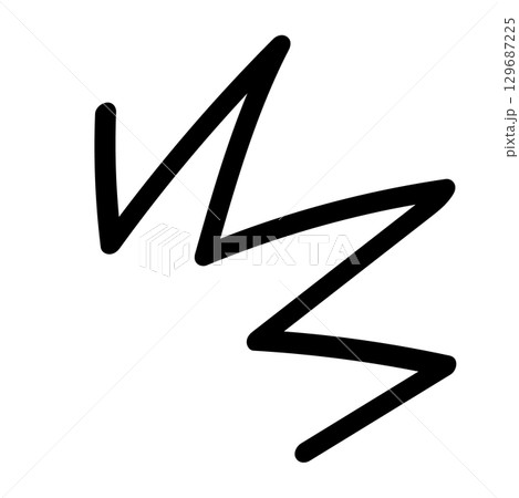 注目・気づき・強調・驚きの手描きアイコン。飾り、装飾。 注目・気づき・強調・驚きの手描きアイコン。飾り、装飾。 129687225