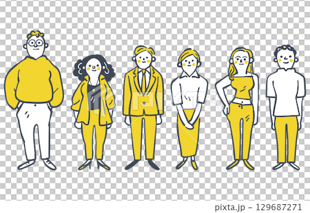 來自世界各地的全球和獨特人物設定庫存插圖素材 129687271