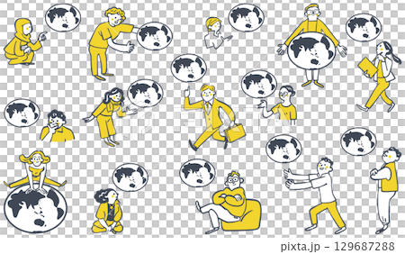 環遊世界的全球人才集圖庫插圖 129687288