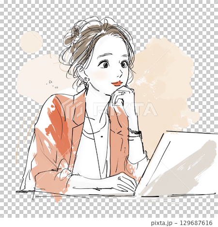 一個女人的插圖 一個女人的插圖 129687616