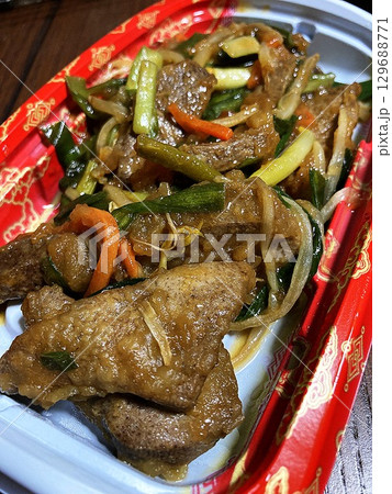 スーパーで買った「レバー炒め」 129688771